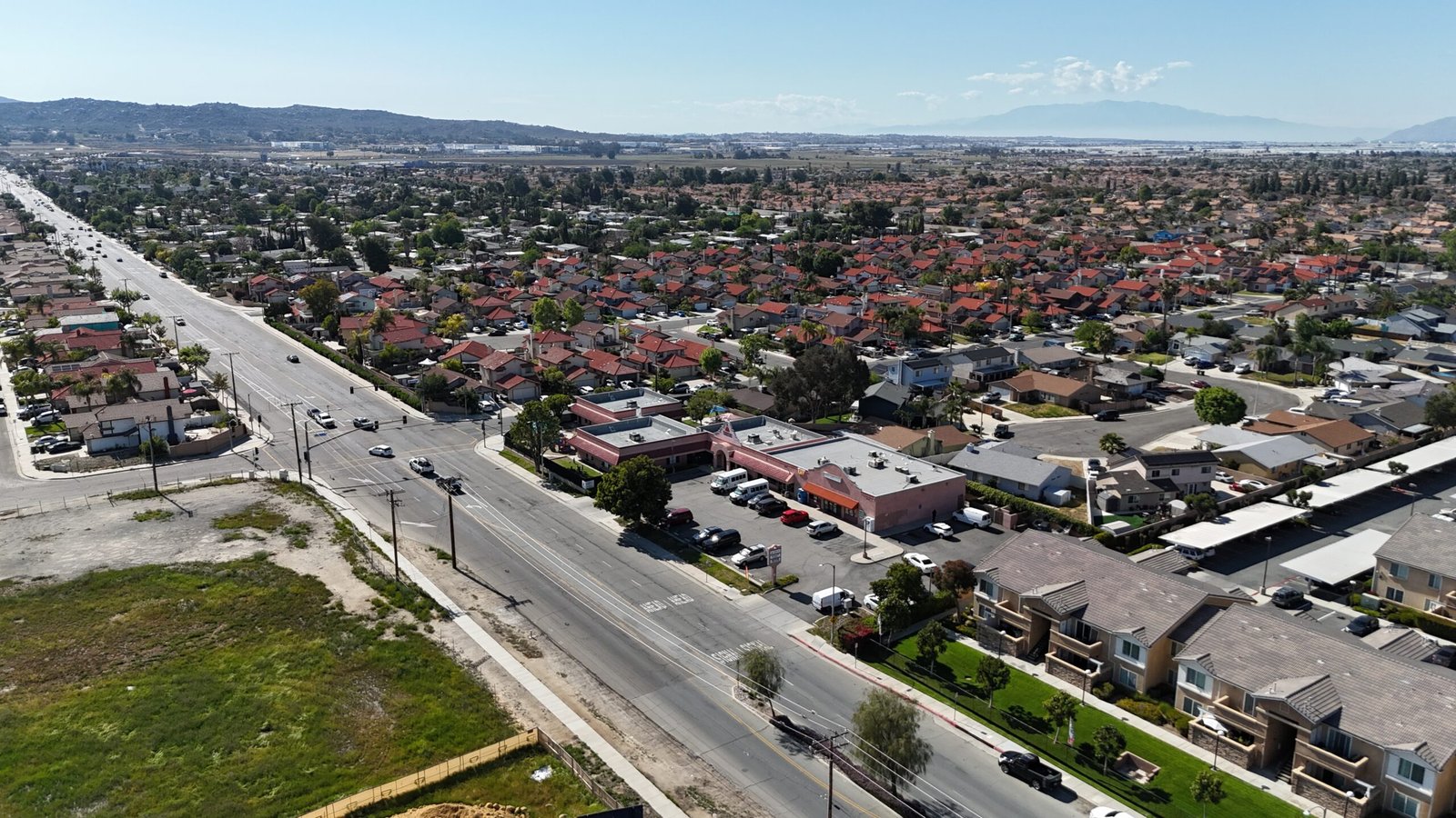 Sell my house fast Perris — aerial drone photo of a residential property